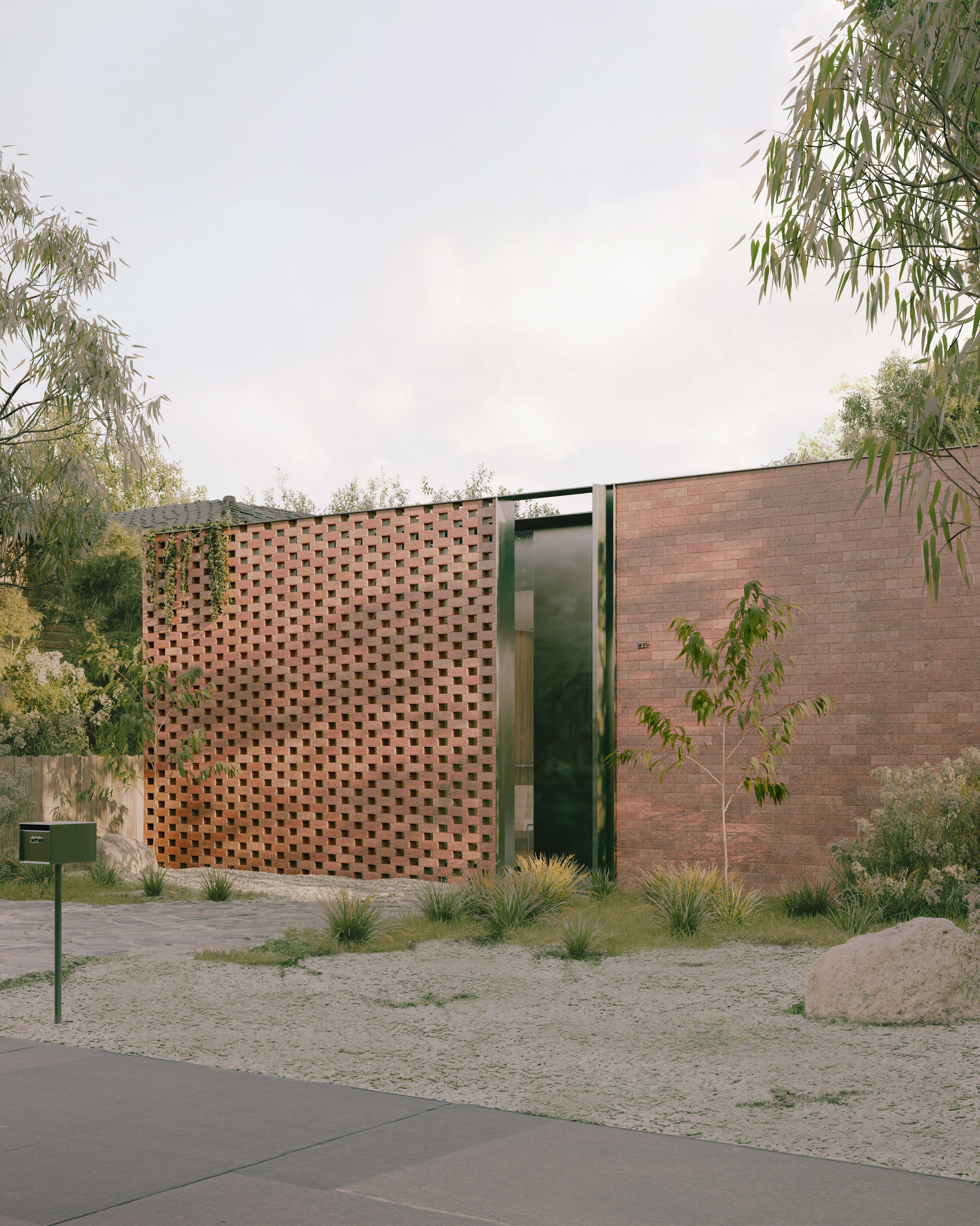 Waverley. Ellul Architecture. Courtyard House. Hit and Miss Brick